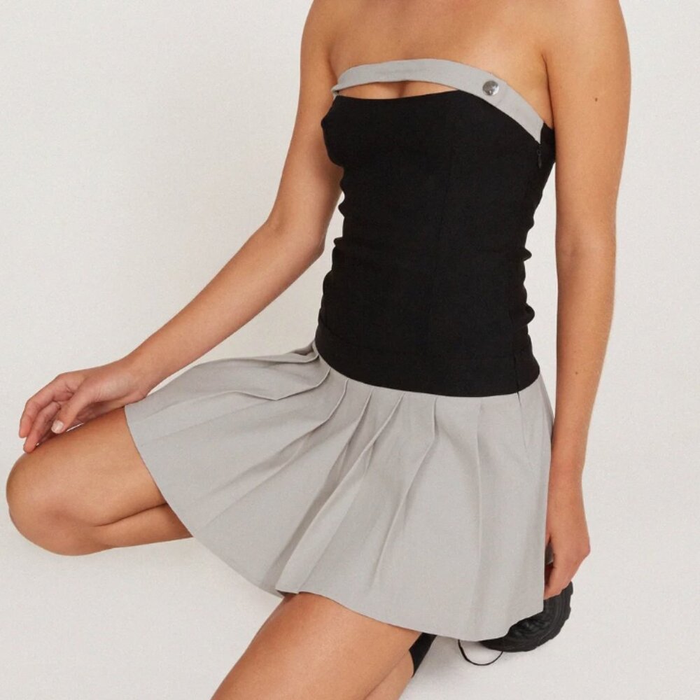 Motel Lisma Pleated Mini Dress